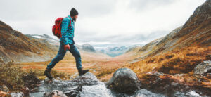 man hiking